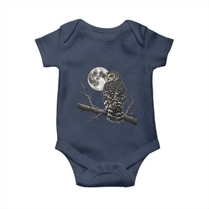 Owl Full Moon Graphic Baby Onesie Vintage Dark Academia Bird