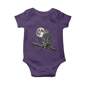Owl Full Moon Graphic Baby Onesie Vintage Dark Academia Bird