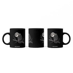 Owl Full Moon Graphic Coffee Mug Vintage Dark Academia Bird