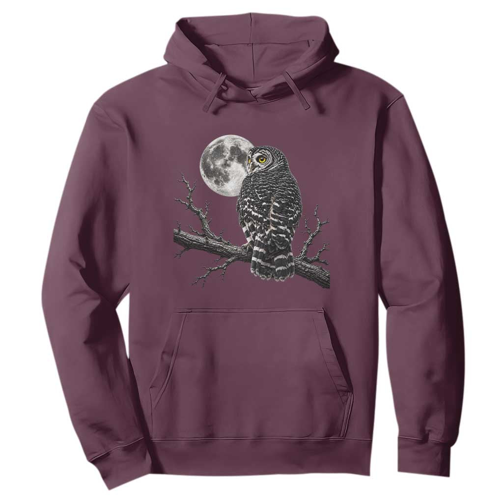 Owl Full Moon Graphic Hoodie Vintage Dark Academia Bird
