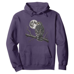 Owl Full Moon Graphic Hoodie Vintage Dark Academia Bird