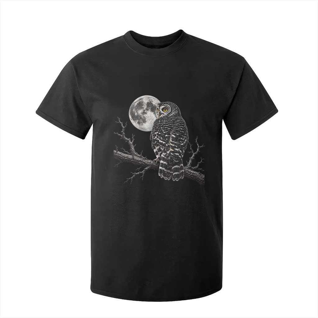 Owl Full Moon Graphic T Shirt For Kid Vintage Dark Academia Bird