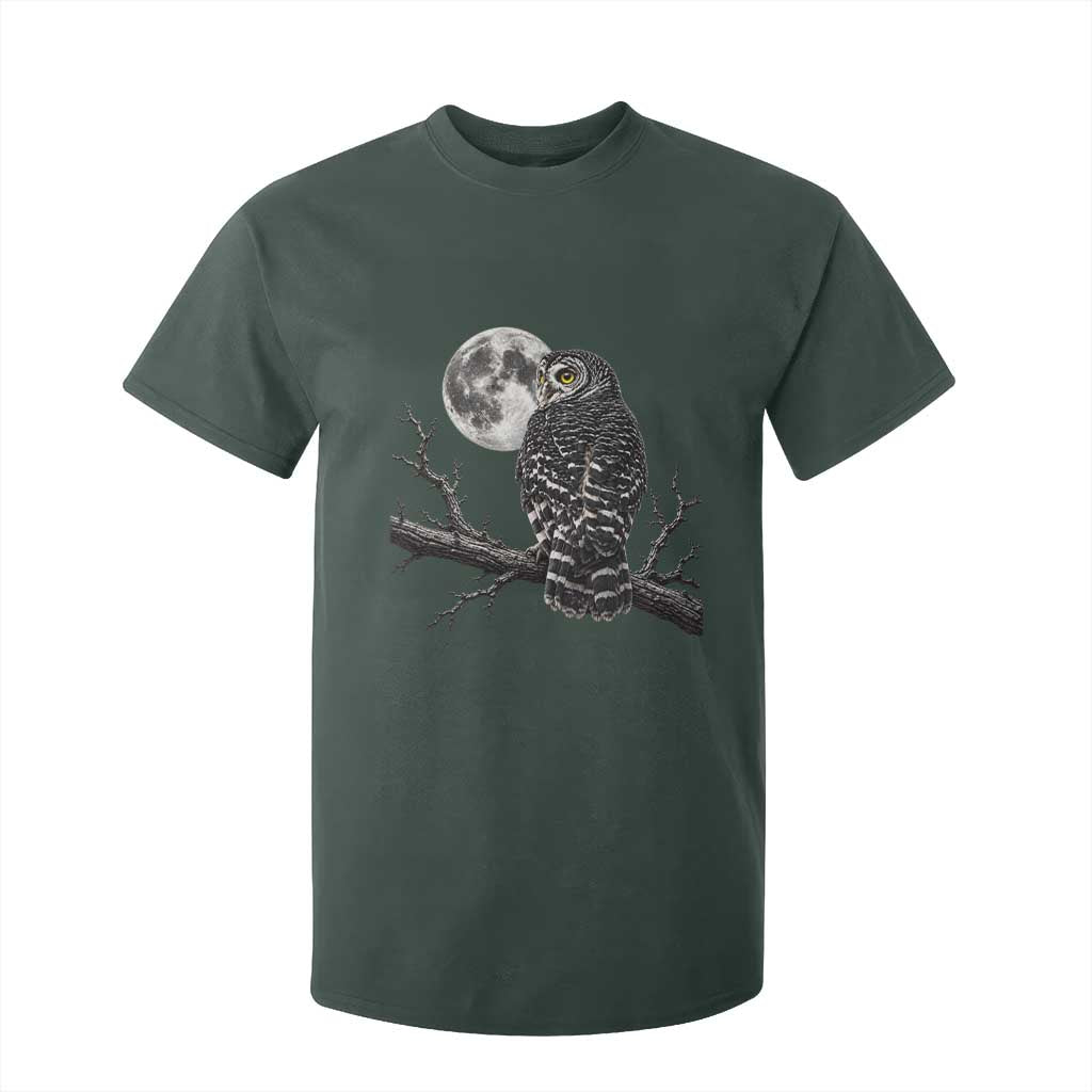 Owl Full Moon Graphic T Shirt For Kid Vintage Dark Academia Bird