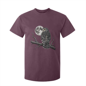 Owl Full Moon Graphic T Shirt For Kid Vintage Dark Academia Bird