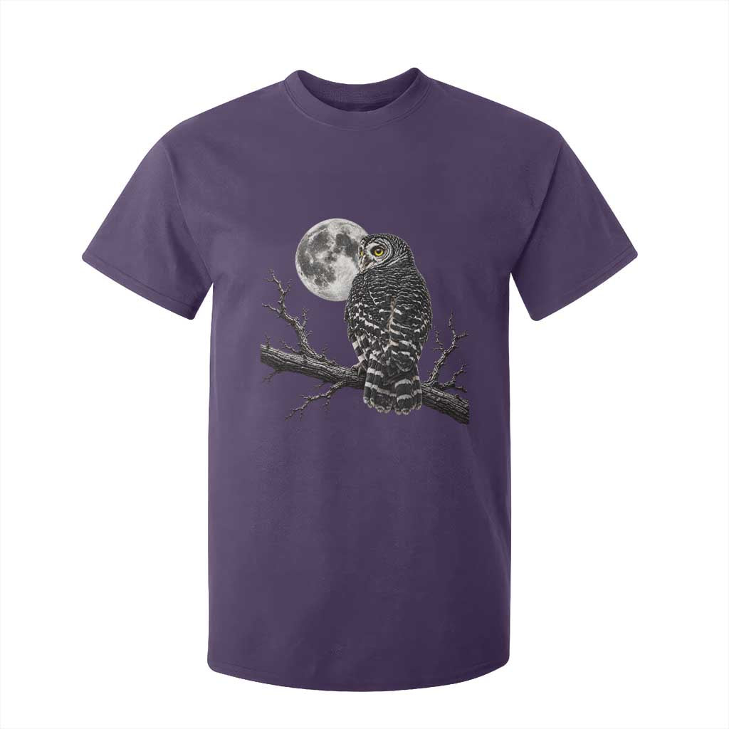 Owl Full Moon Graphic T Shirt For Kid Vintage Dark Academia Bird