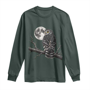Owl Full Moon Graphic Long Sleeve Shirt Vintage Dark Academia Bird