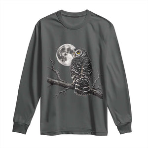 Owl Full Moon Graphic Long Sleeve Shirt Vintage Dark Academia Bird