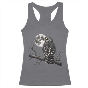 Owl Full Moon Graphic Racerback Tank Top Vintage Dark Academia Bird