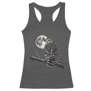 Owl Full Moon Graphic Racerback Tank Top Vintage Dark Academia Bird