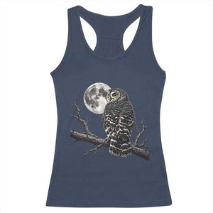 Owl Full Moon Graphic Racerback Tank Top Vintage Dark Academia Bird