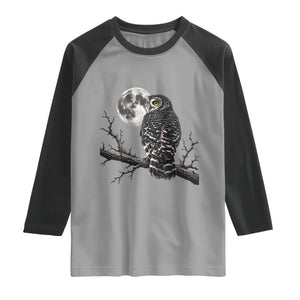 Owl Full Moon Graphic Raglan Shirt Vintage Dark Academia Bird