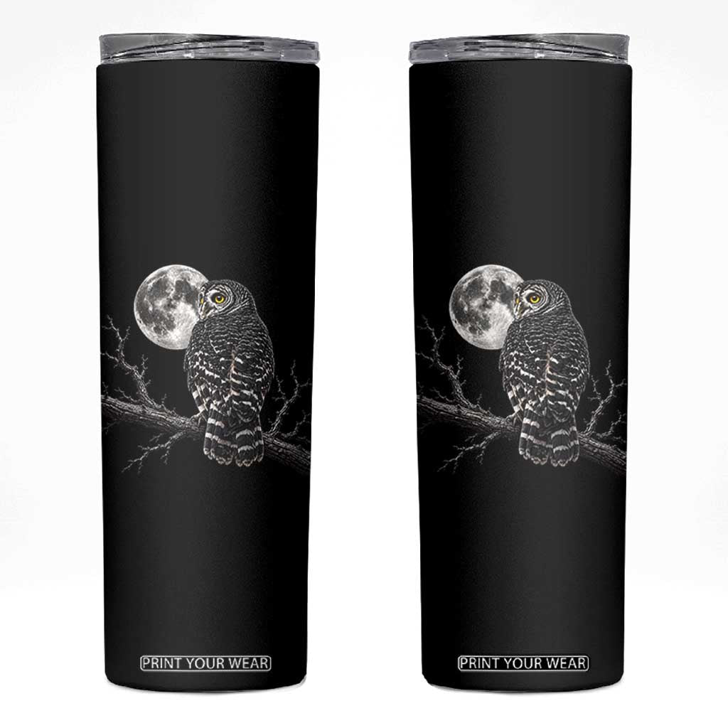 Owl Full Moon Graphic Skinny Tumbler Vintage Dark Academia Bird