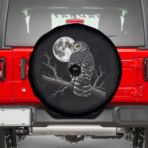Owl Full Moon Graphic Spare Tire Cover Vintage Dark Academia Bird