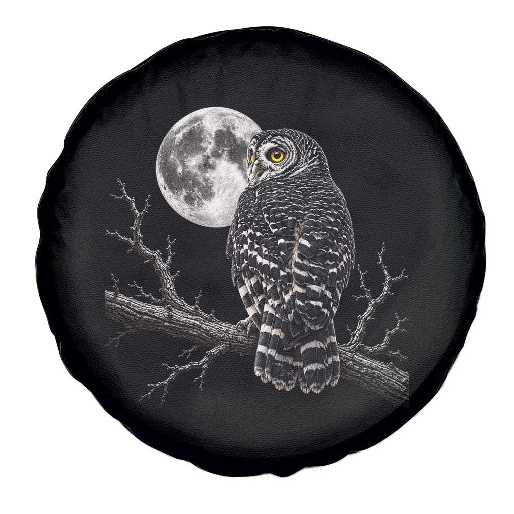 Owl Full Moon Graphic Spare Tire Cover Vintage Dark Academia Bird