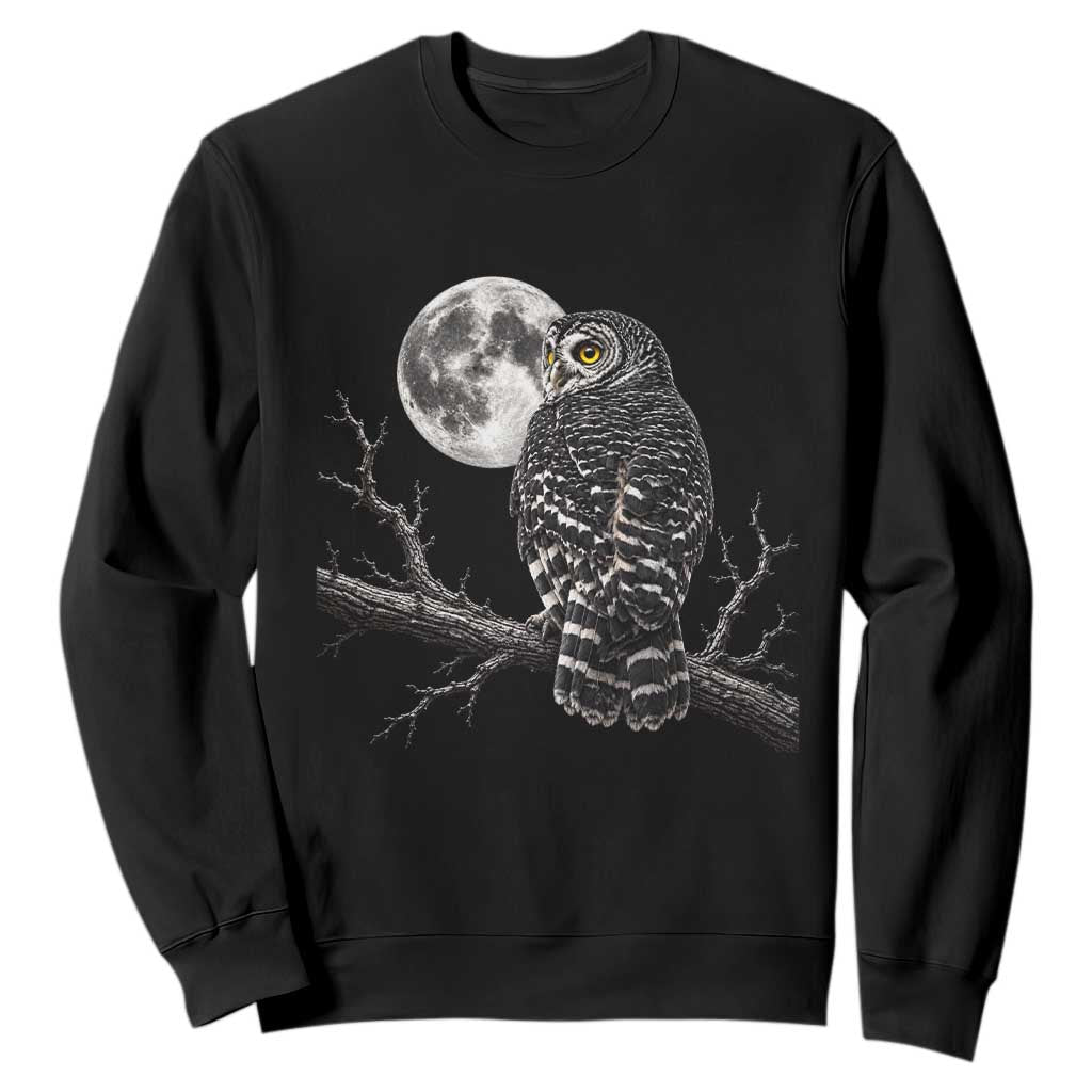 Owl Full Moon Graphic Sweatshirt Vintage Dark Academia Bird