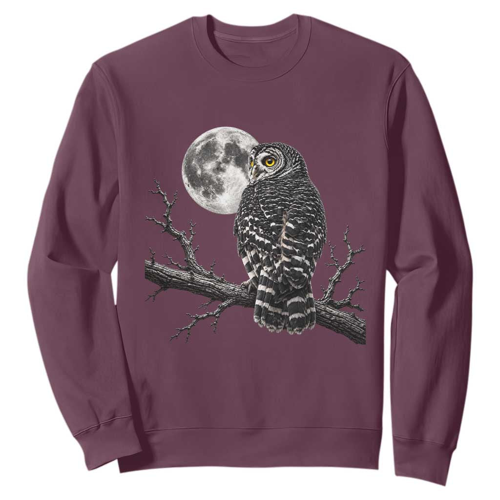 Owl Full Moon Graphic Sweatshirt Vintage Dark Academia Bird