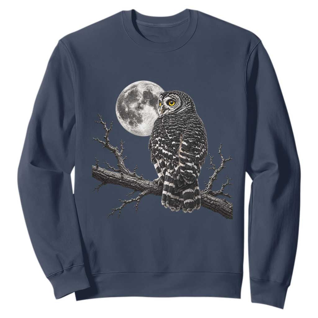 Owl Full Moon Graphic Sweatshirt Vintage Dark Academia Bird