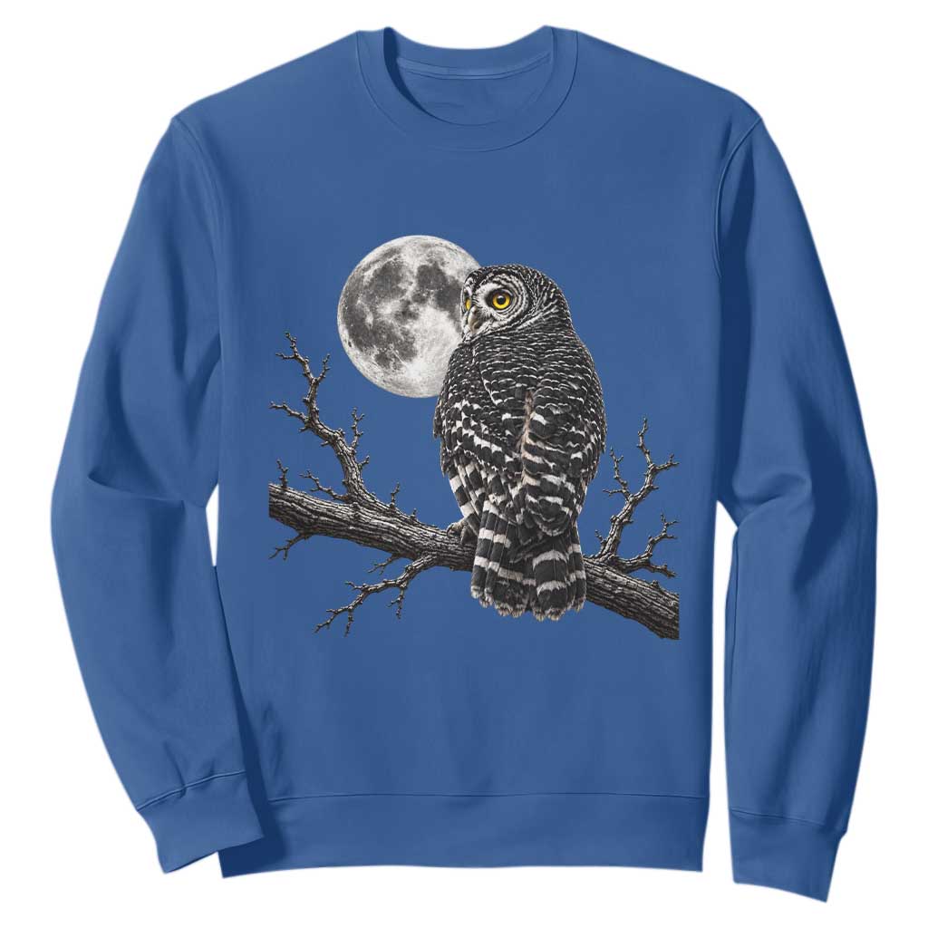 Owl Full Moon Graphic Sweatshirt Vintage Dark Academia Bird