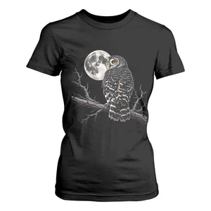 Owl Full Moon Graphic T Shirt For Women Vintage Dark Academia Bird