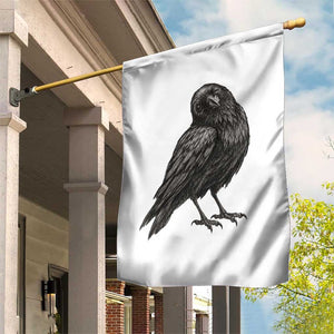 Winking Raven Crow Garden Flag Vintage Dark Academia Funny Bird Graphic