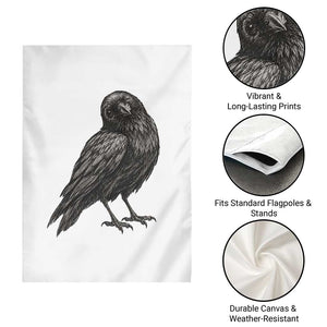Winking Raven Crow Garden Flag Vintage Dark Academia Funny Bird Graphic