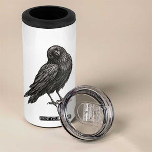 Winking Raven Crow 4 in 1 Can Cooler Tumbler Vintage Dark Academia Funny Bird Graphic