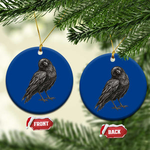 Winking Raven Crow Ceramic Ornament Vintage Dark Academia Funny Bird Graphic