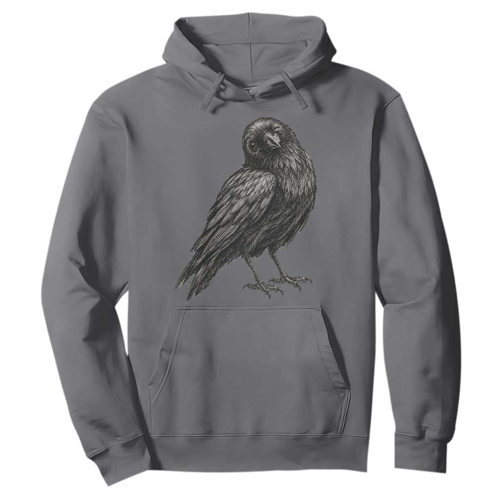 Winking Raven Crow Hoodie Vintage Dark Academia Funny Bird Graphic