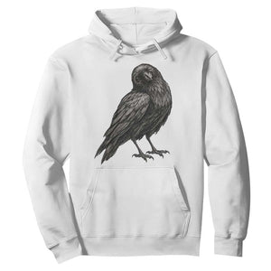 Winking Raven Crow Hoodie Vintage Dark Academia Funny Bird Graphic