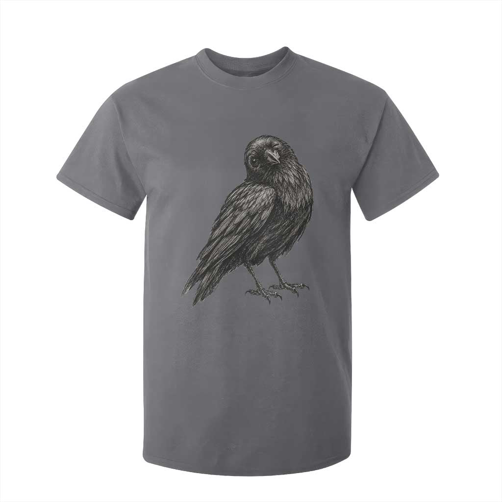 Winking Raven Crow T Shirt For Kid Vintage Dark Academia Funny Bird Graphic