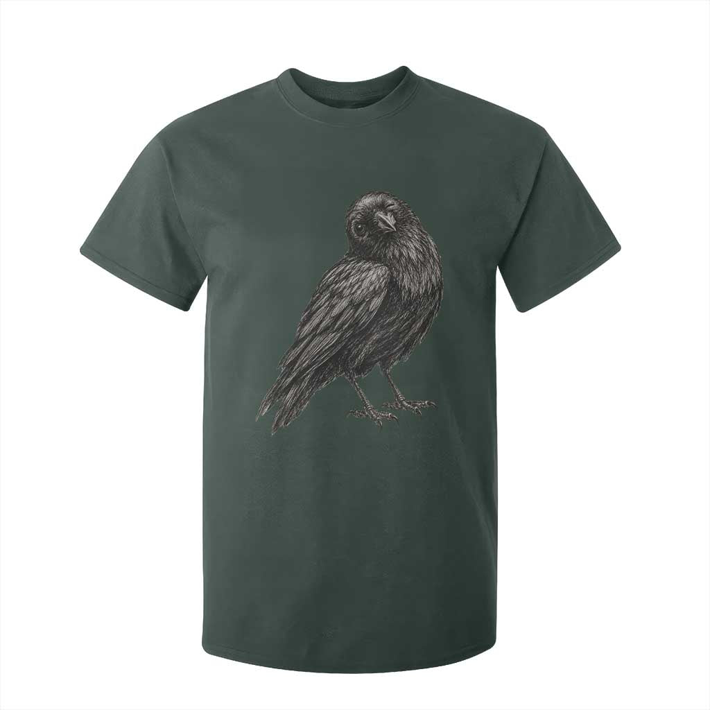 Winking Raven Crow T Shirt For Kid Vintage Dark Academia Funny Bird Graphic