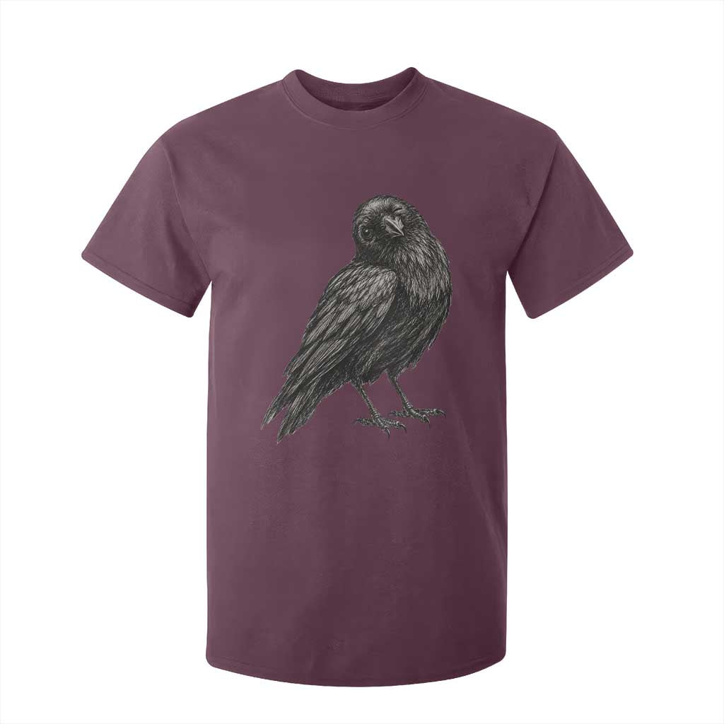 Winking Raven Crow T Shirt For Kid Vintage Dark Academia Funny Bird Graphic