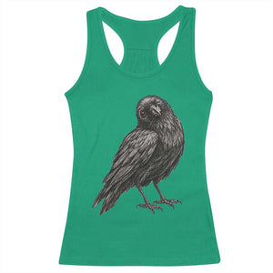 Winking Raven Crow Racerback Tank Top Vintage Dark Academia Funny Bird Graphic