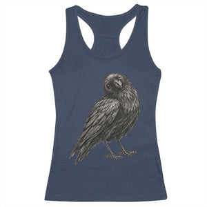 Winking Raven Crow Racerback Tank Top Vintage Dark Academia Funny Bird Graphic