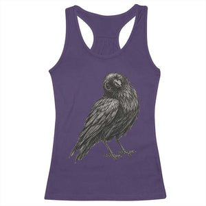 Winking Raven Crow Racerback Tank Top Vintage Dark Academia Funny Bird Graphic