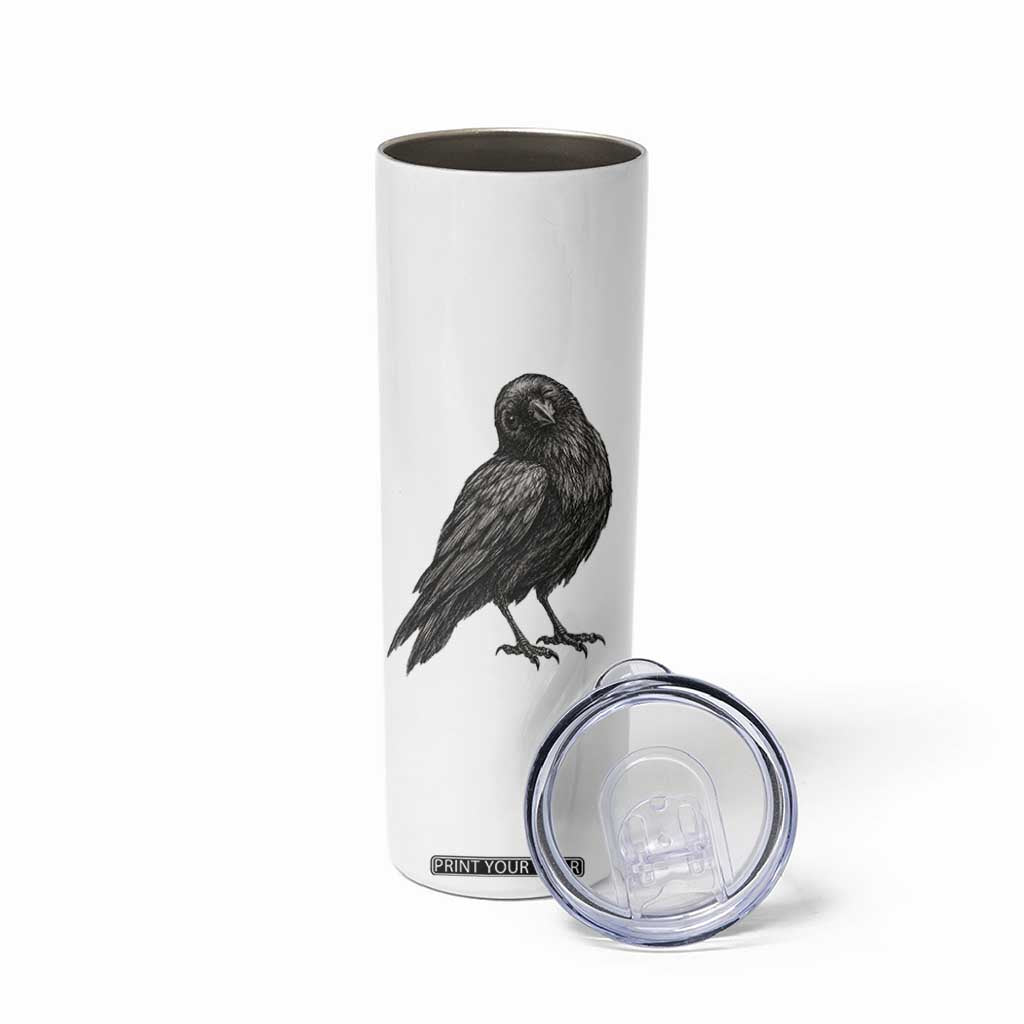 Winking Raven Crow Skinny Tumbler Vintage Dark Academia Funny Bird Graphic