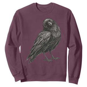 Winking Raven Crow Sweatshirt Vintage Dark Academia Funny Bird Graphic
