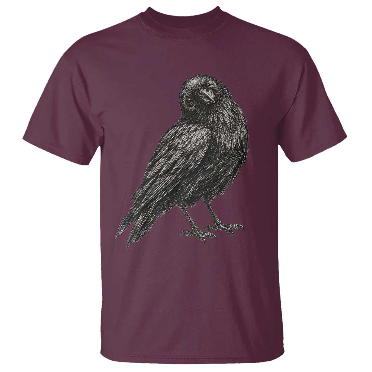 Winking Raven Crow T Shirt Vintage Dark Academia Funny Bird Graphic