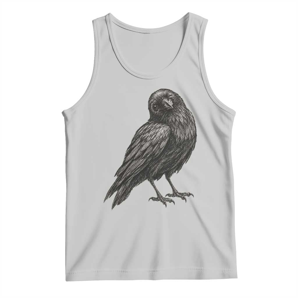 Winking Raven Crow Tank Top Vintage Dark Academia Funny Bird Graphic