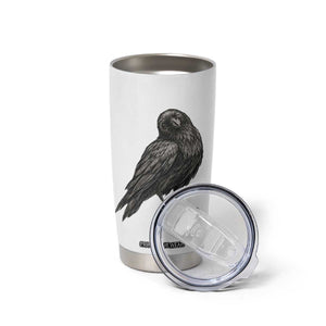 Winking Raven Crow Tumbler Cup Vintage Dark Academia Funny Bird Graphic