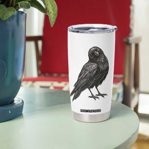 Winking Raven Crow Tumbler Cup Vintage Dark Academia Funny Bird Graphic