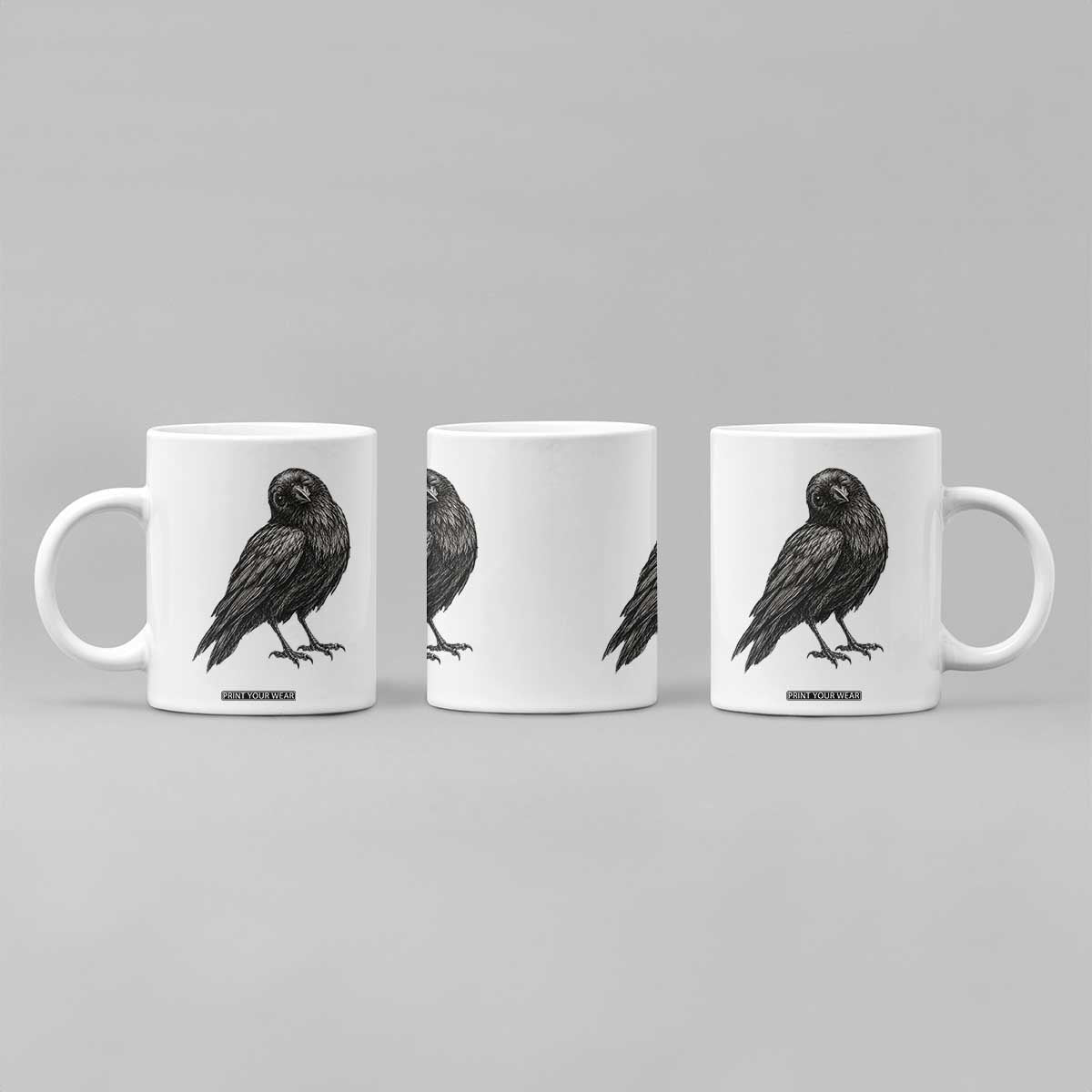 Winking Raven Crow Coffee Mug Vintage Dark Academia Funny Bird Graphic
