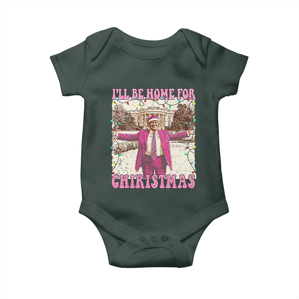 Funny Trump Christmas Baby Onesie I'll Be Home For Christmas Santa Pajamas TS10 Print Your Wear