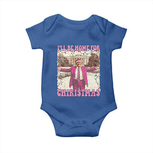 Funny Trump Christmas Baby Onesie I'll Be Home For Christmas Santa Pajamas TS10 Royal Blue Print Your Wear