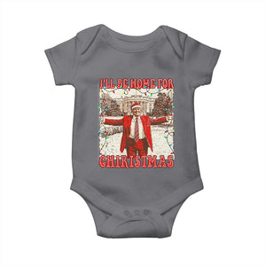 Funny Christmas Trump Pink Baby Onesie I'll Be Home For Christmas Santa Pajamas TS10 Charcoal Print Your Wear