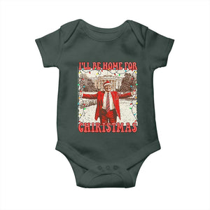 Funny Christmas Trump Pink Baby Onesie I'll Be Home For Christmas Santa Pajamas TS10 Print Your Wear