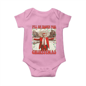 Funny Christmas Trump Pink Baby Onesie I'll Be Home For Christmas Santa Pajamas TS10 Light Pink Print Your Wear
