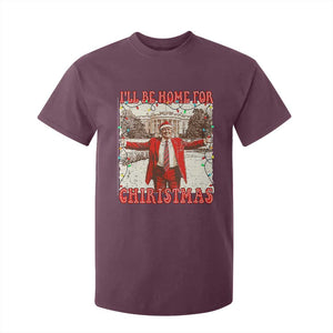 Funny Christmas Trump Pink T Shirt For Kid I'll Be Home For Christmas Santa Pajamas TS10 Maroon Print Your Wear