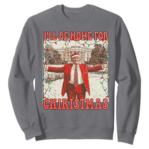 Funny Christmas Trump Pink Sweatshirt I'll Be Home For Christmas Santa Pajamas TS10 Charcoal Print Your Wear