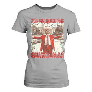 Funny Christmas Trump Pink T Shirt For Women I'll Be Home For Christmas Santa Pajamas TS10 Sport Gray Print Your Wear